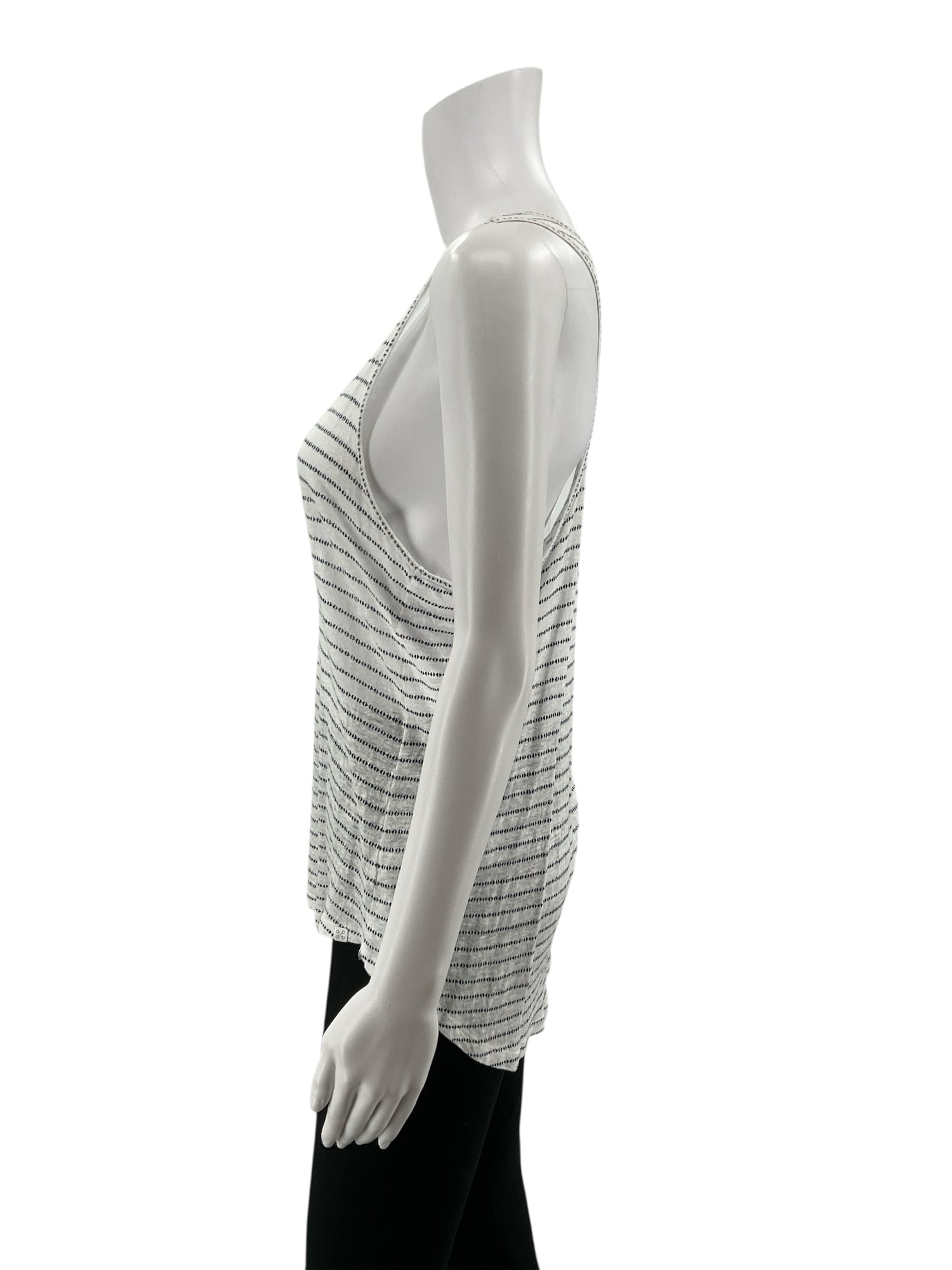 Caslon Linen Racerback Striped Tank Top Size XS