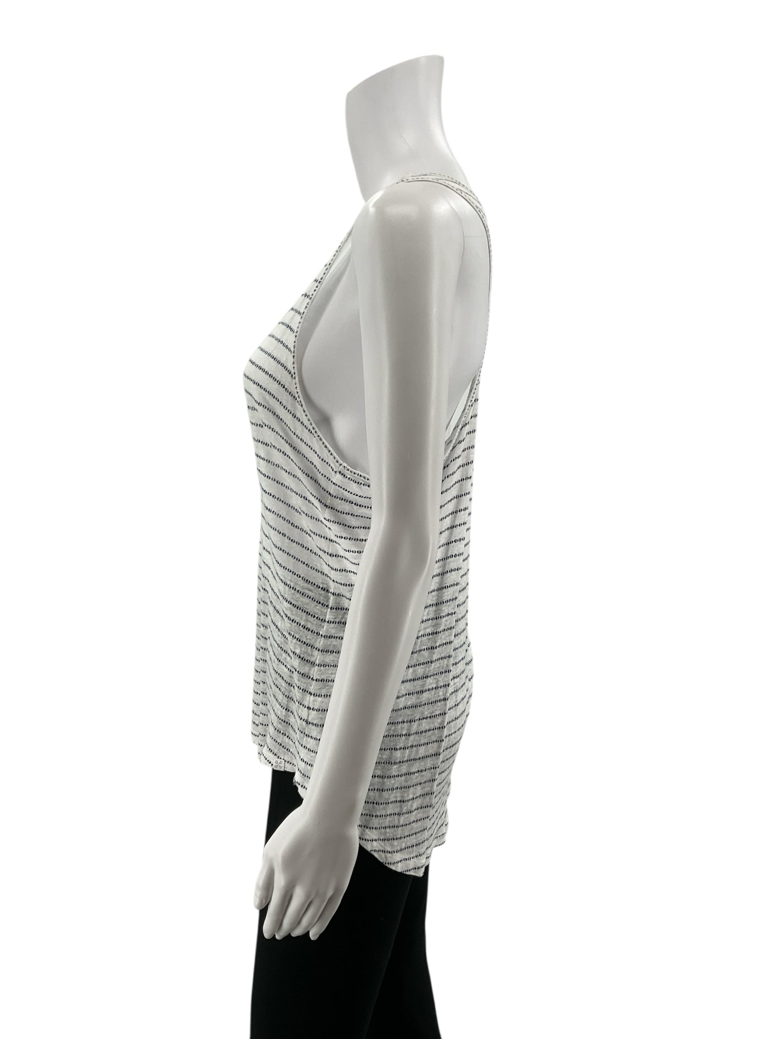 Caslon Linen Racerback Striped Tank Top Size XS