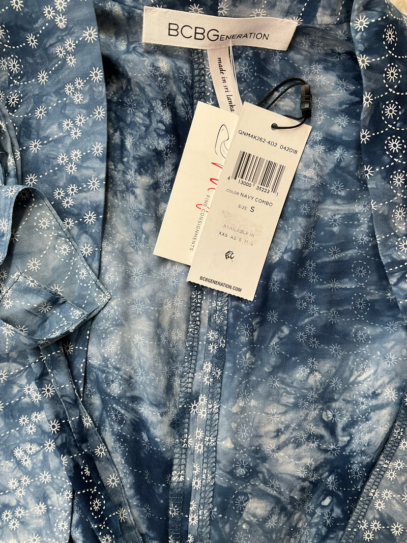bcbg Blue Print Pre-Owned Ladies New With Tags Dress - Size Small