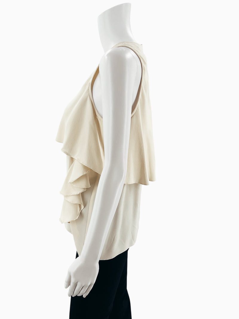 Tibi Cream Solid Pre-Owned Ladies Top - Size Medium