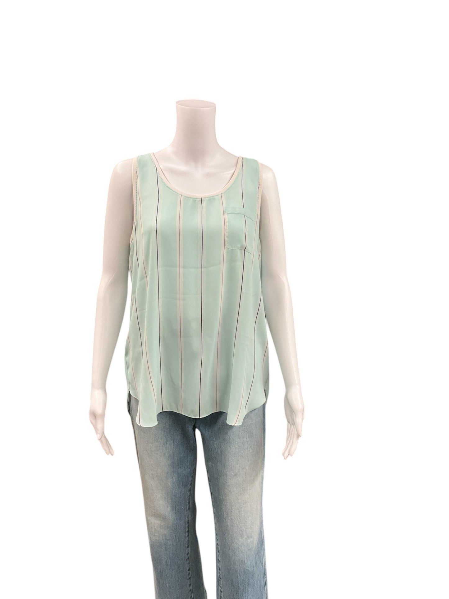 Loft Aqua Stripe Top Size Medium