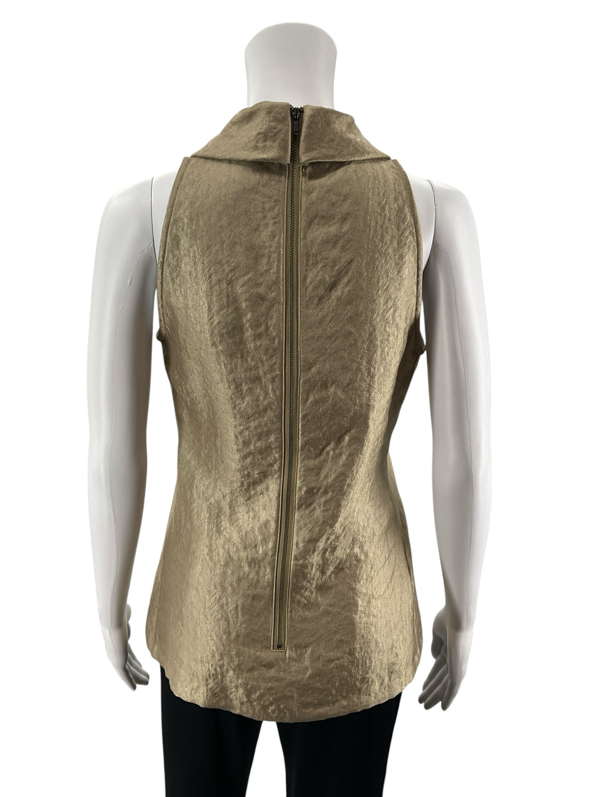 Ann Taylor Metallic Gold Cowl Neck Sleeveless Top - Size 4 - ONLINE ONLY