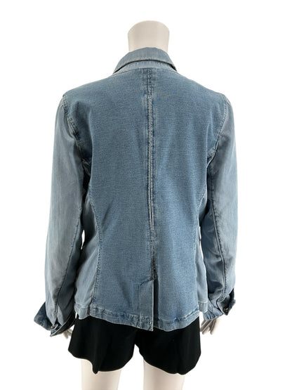 Pilcro and the Letterpress Chambray Mixed-Media Blazer Jacket Size Medium