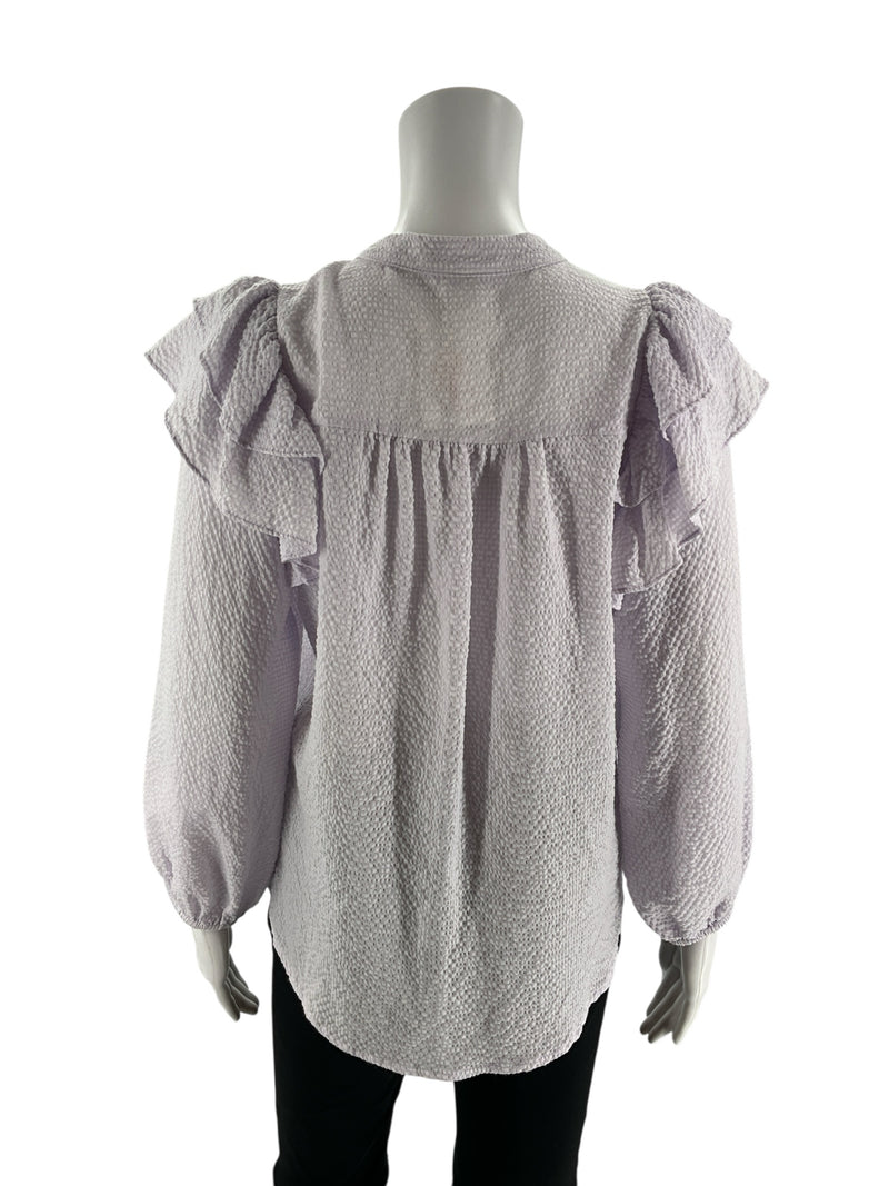 French Lavender Textured Pre-Owned Ladies Top - Size Small
