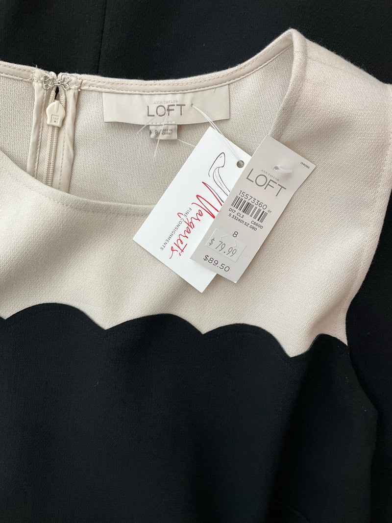 Loft Tan/Black Pre-Owned Ladies New With Tags Dress - Size 8