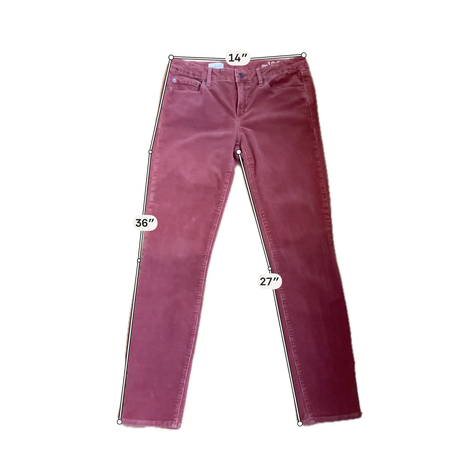 Gap mauve Pant Mauve Pink Corduroy Skinny Pants Size 6 - Size 6