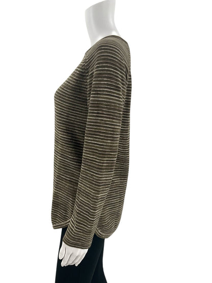 Eight Eight Eight Olive Stripe Pre-Owned Ladies Top - Size Small - Margaret’s Fine Consignment