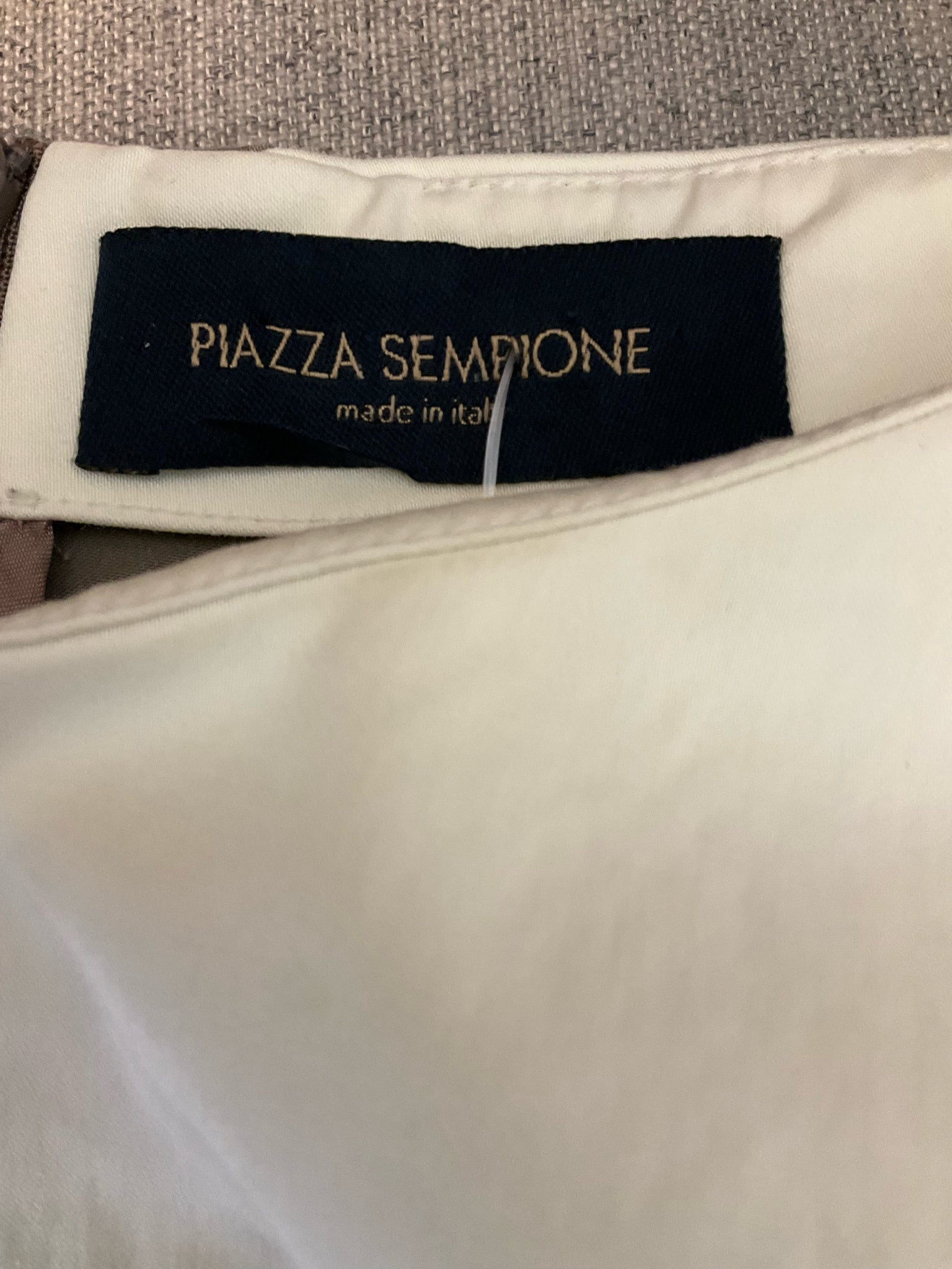 Piazza Sempione Colorblock Shift Dress Tan Cream Lime | US 12 (IT 48)