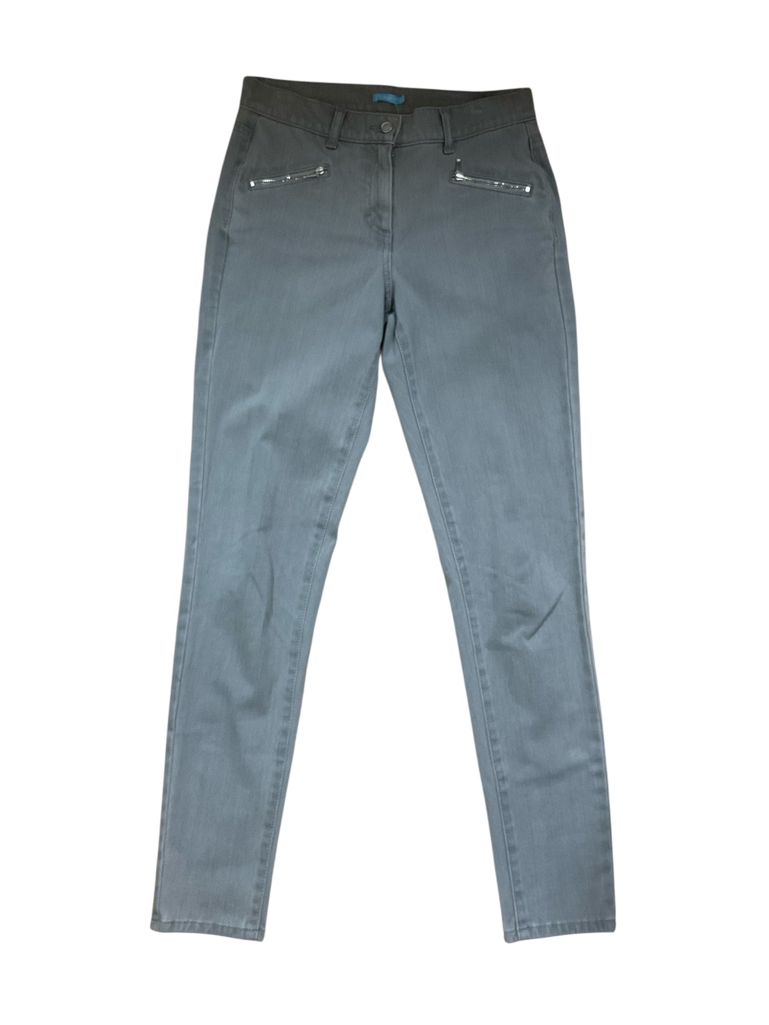 J.McLaughlin Gray Stretch Cotton Skinny Pants Zipper Pockets Size 2