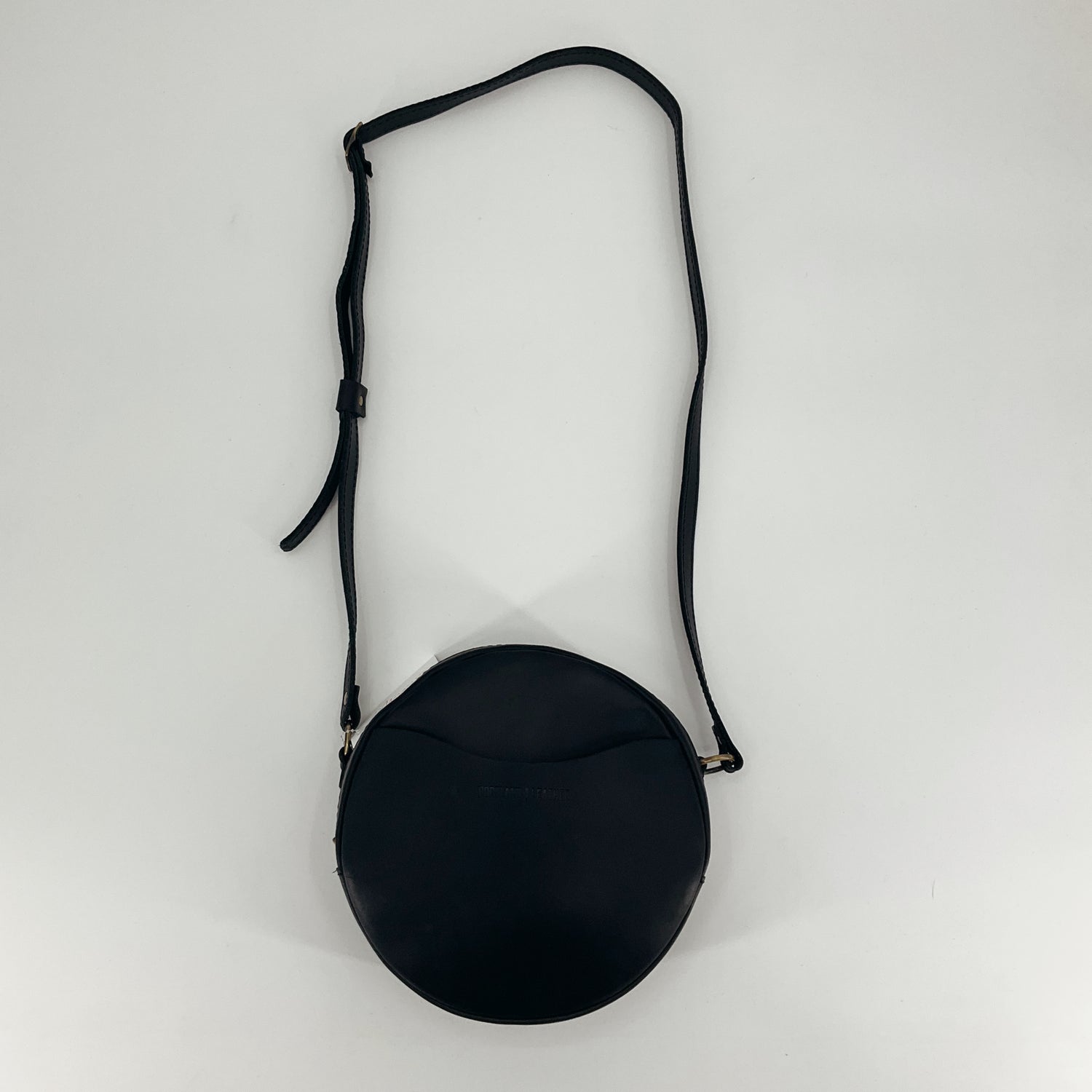 Portland Leather Goods Black Circle Crossbody Bag | Full-Grain Leather