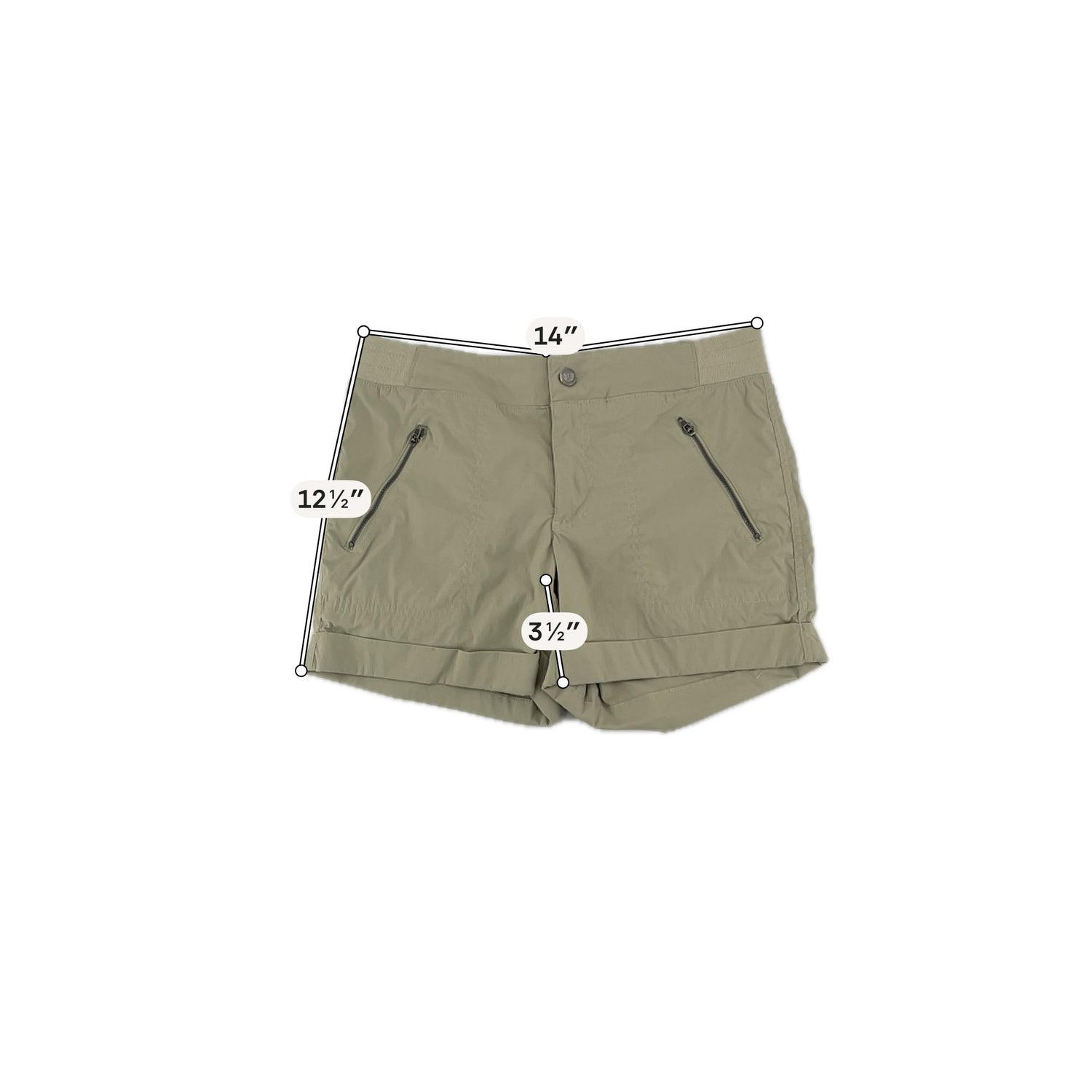 Tangerine Khaki Outdoor, Hiking, Athletic, Casual, Gorpcore, Utility Size S Khaki Solid Shorts - Size S