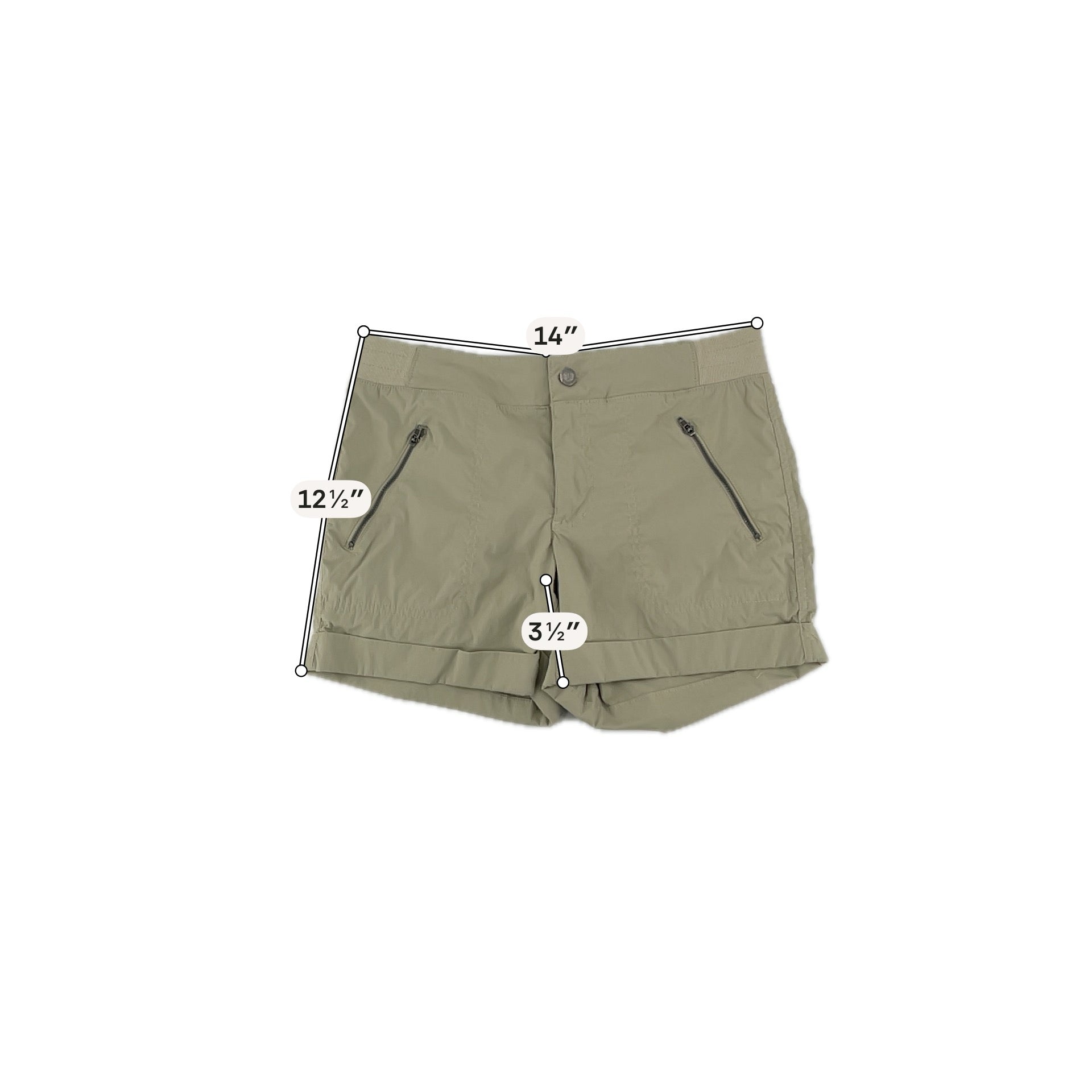 Tangerine Khaki Outdoor, Hiking, Athletic, Casual, Gorpcore, Utility Size S Khaki Solid Shorts - Size S
