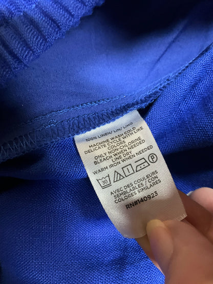 LOFT Linen Wide Leg Crop Pants Pull-On Cobalt Blue NWT - ONLINE ONLY