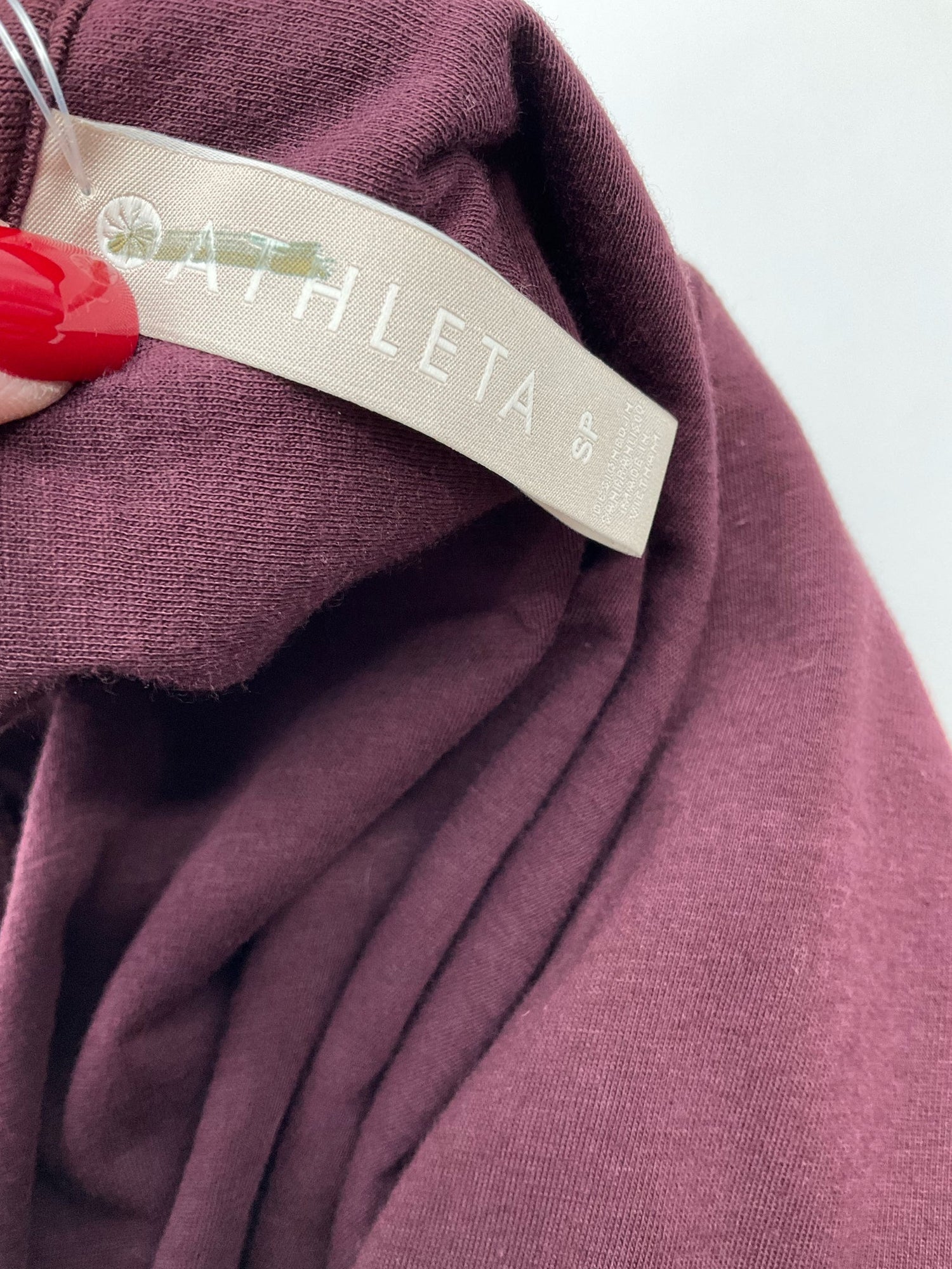 Athleta Burgandy Pre-Owned Ladies Dress - Size Small Petite