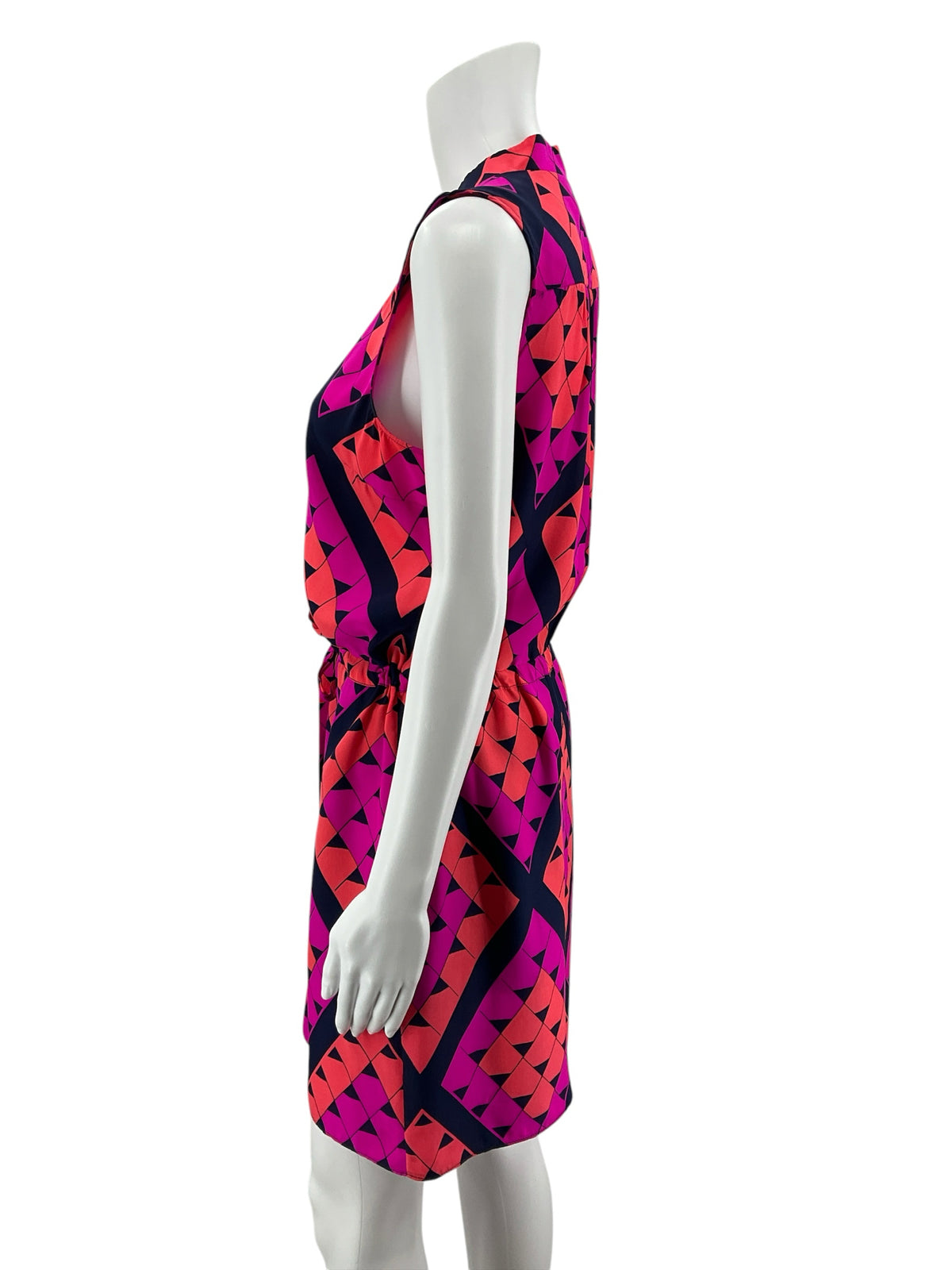 Alice &amp; Trixie Geometric Print Silk Tie-Waist Mini Dress Size Small - ONLINE ONLY