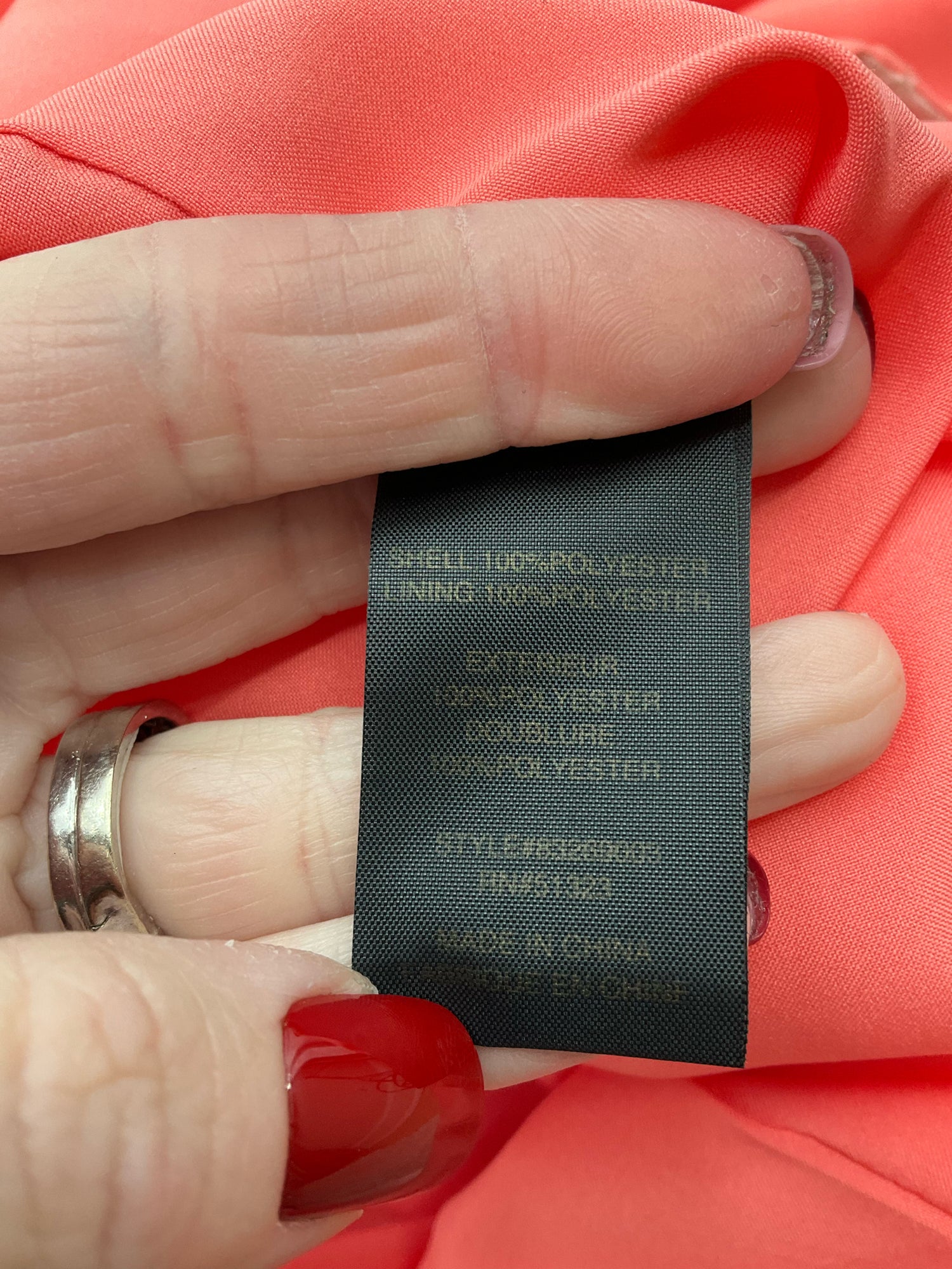 Cynthia Steffe Coral Solid Pre-Owned Ladies Dress - Size 8