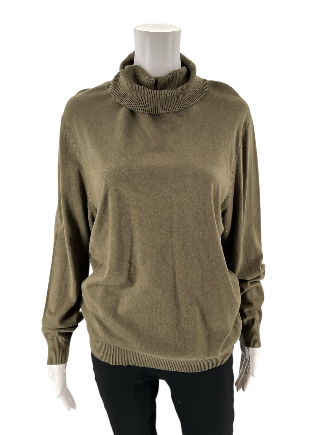 Calvin Klein olive solid casual top for ladies, size XL, featuring a relaxed fit and simple design.