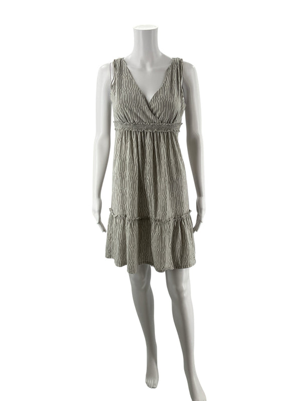 Loft Gray/White Print Pre-Owned Ladies Dress - Size XS