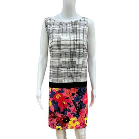 Loft White/Black Floral Ladies Pre-Owned Dress - Size 14 - Margaret’s Fine Consignment