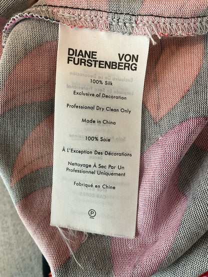 Diane von Furstenberg DVF Lips Print Silk Wrap Dress | Size XS
