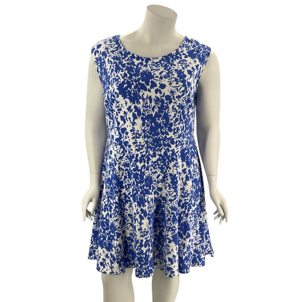 Talbots White/Blue Print Pre-Owned Ladies Dress - Size 2X - Margaret’s Fine Consignment