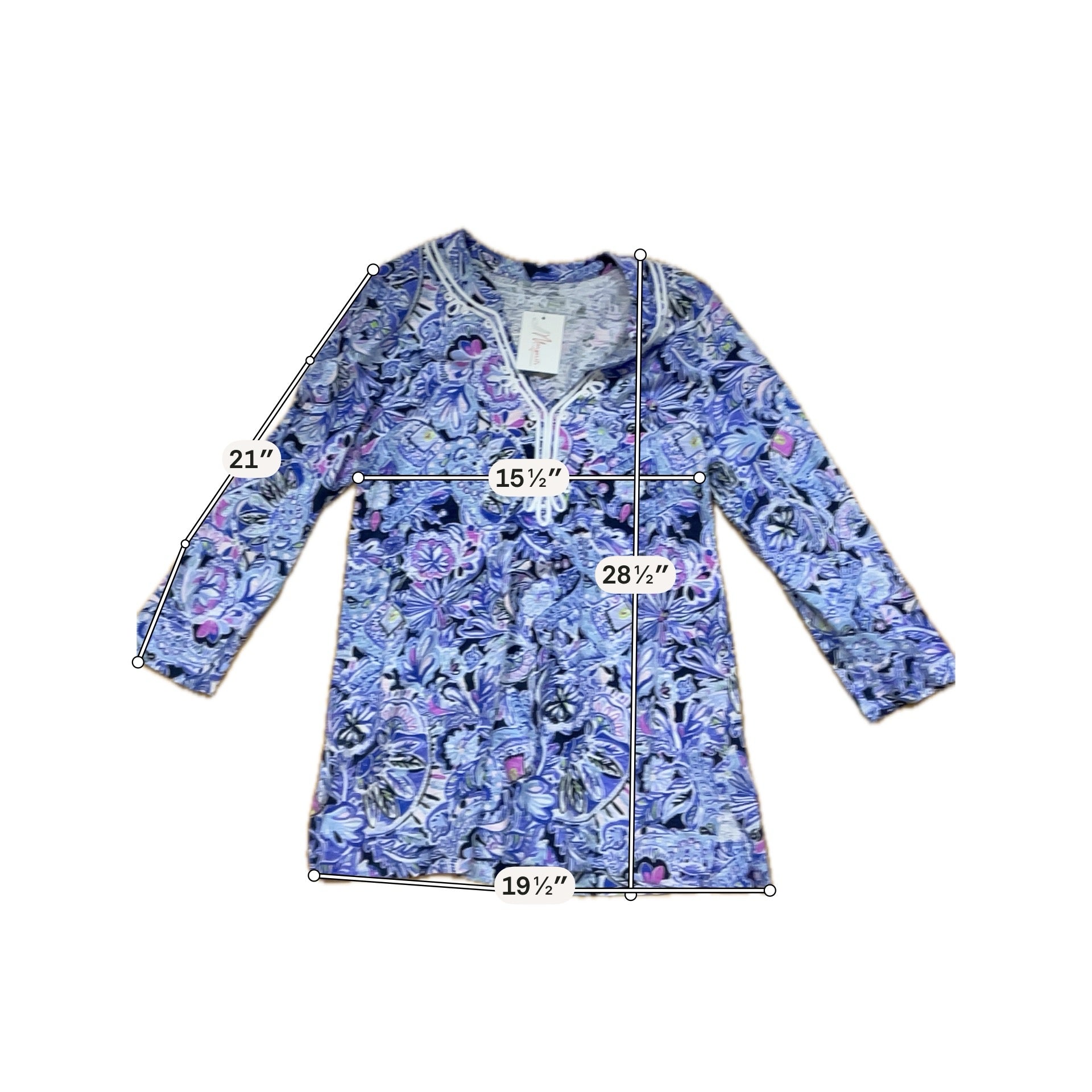 Lilly Pulitzer Marlow Tunic Top Downstairs Print Cotton Size Large