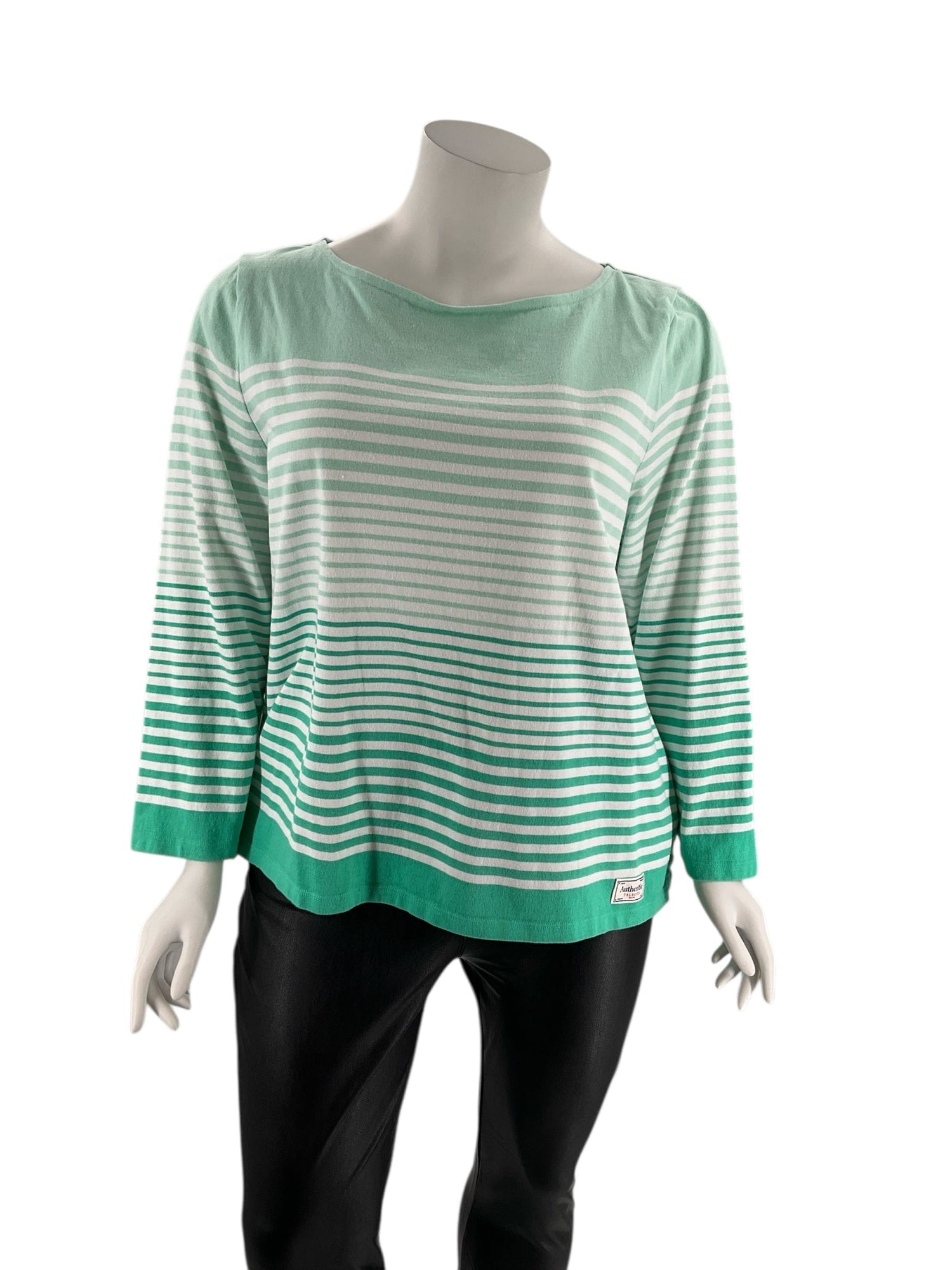 Talbots Green/White Stripe Pre-Owned Ladies Top - Size 3X