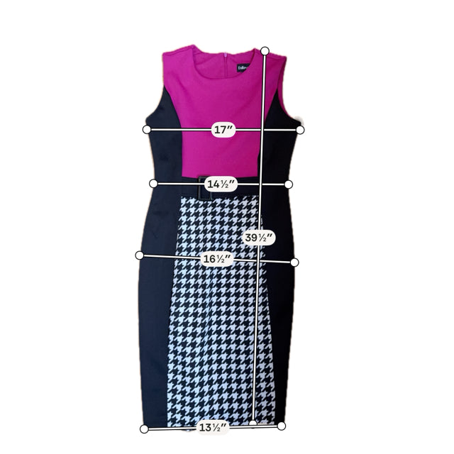 pink houndstooth dress Enrevelry Size 6 Black/white/pink Houndstooth Pre-Owned Ladies Dress –  Margaret's Fine Consignment