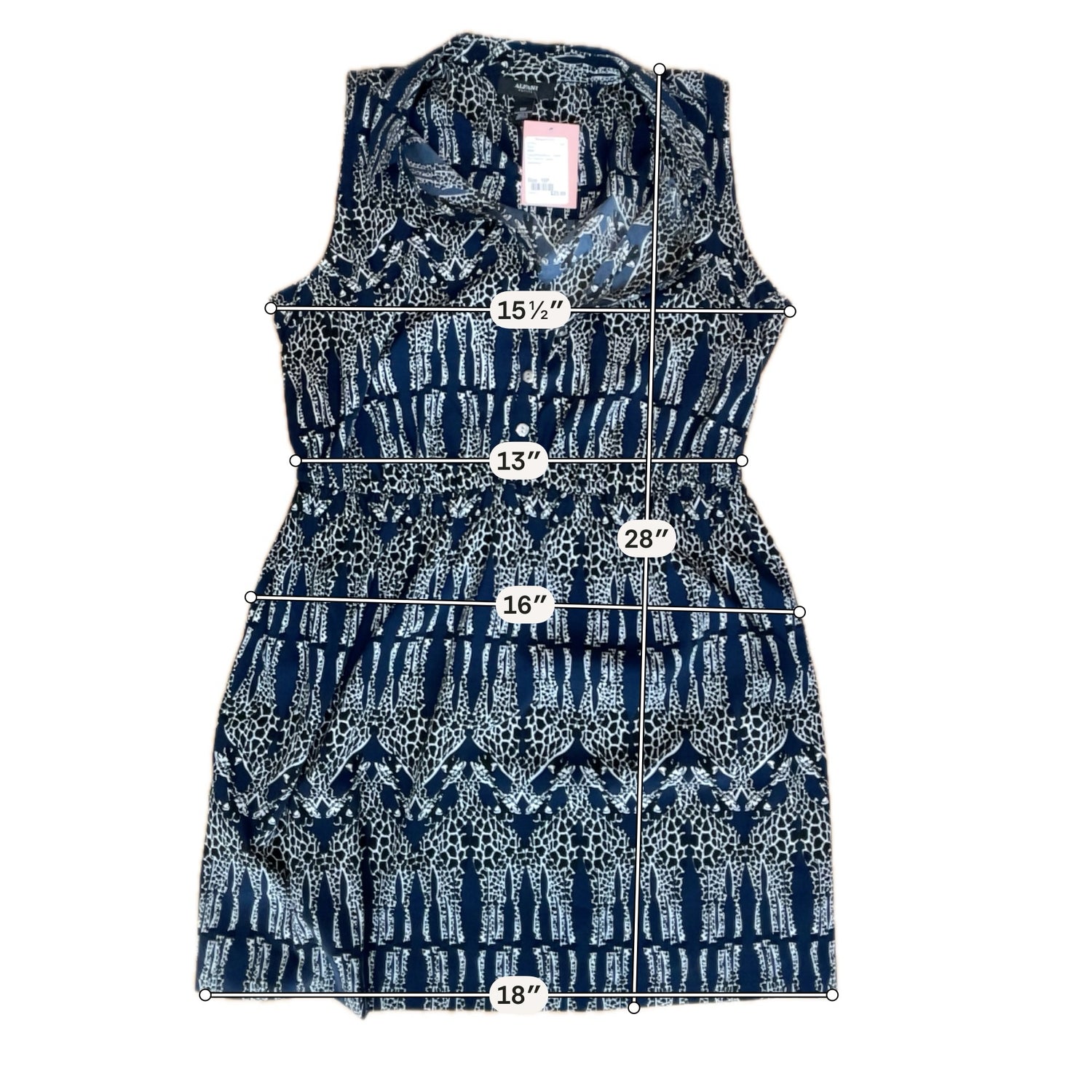 Alfani Petite Giraffe Print Sleeveless Shirtdress Size 16P