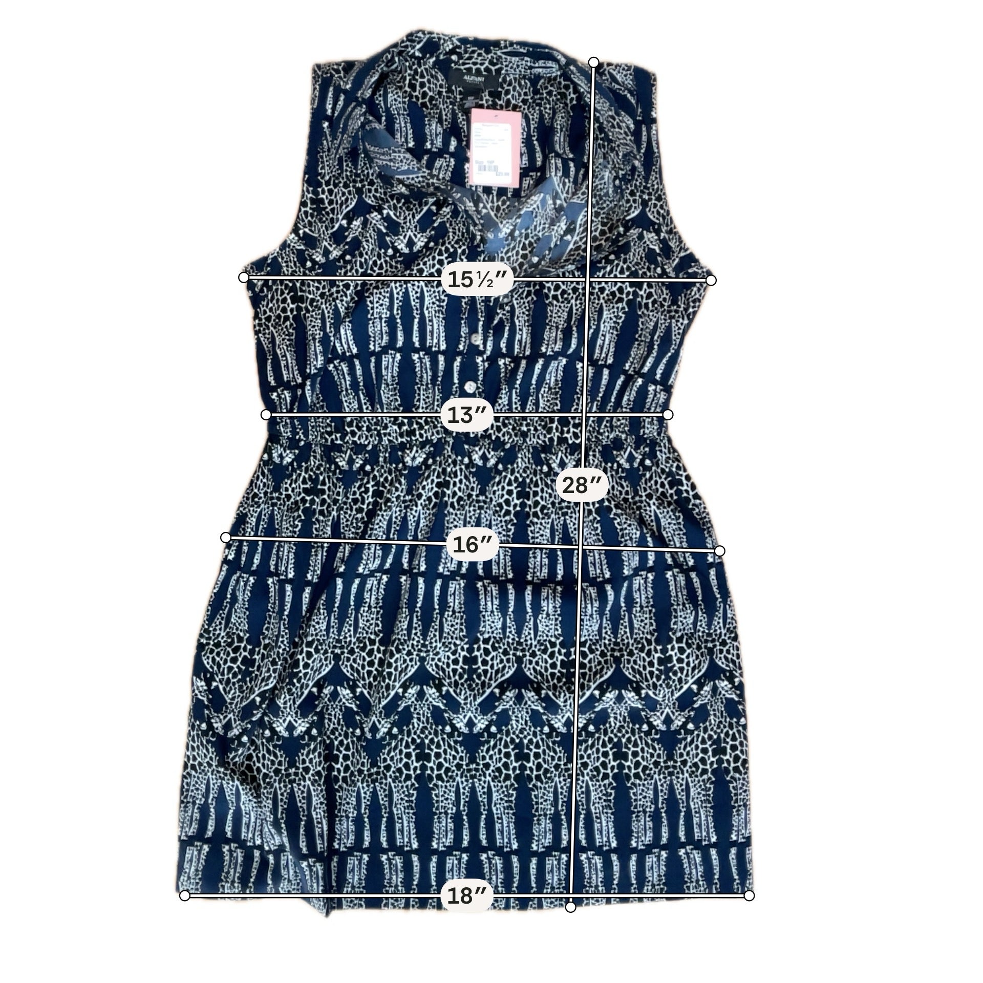 Alfani Petite Giraffe Print Sleeveless Shirtdress Size 16P