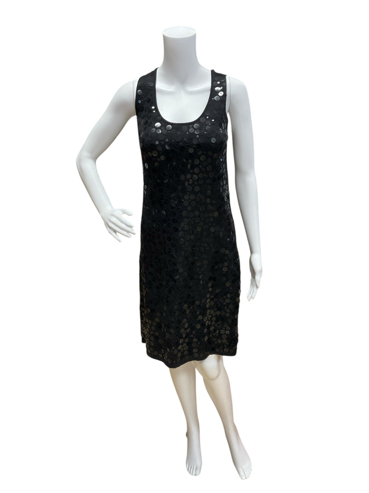 worthington Size M Black Sequins Pre-Owned  Dress- Ladies