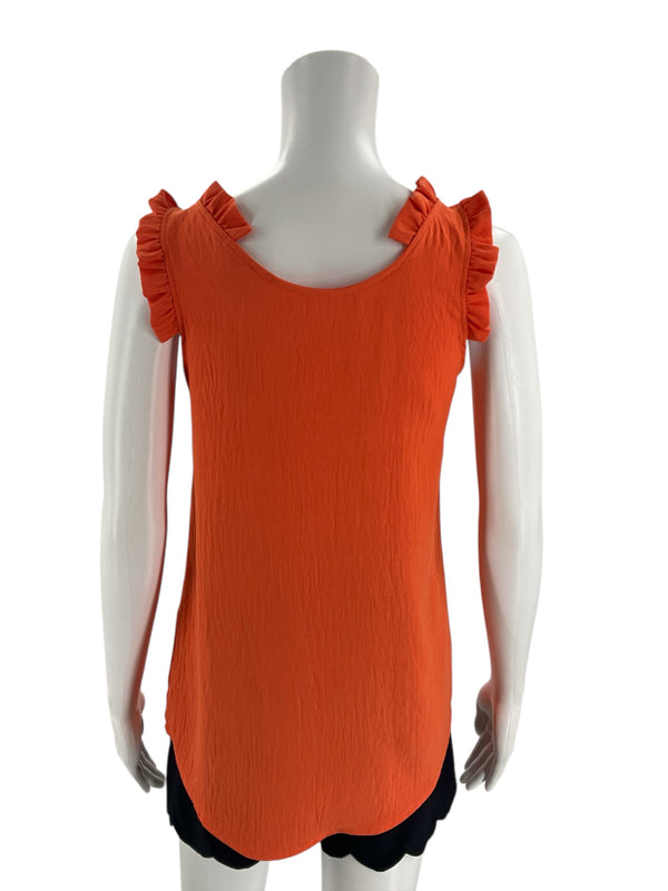 Periwinkle Orange Solid Pre-Owned Ladies Top - Size XS - Margaret’s Fine Consignment