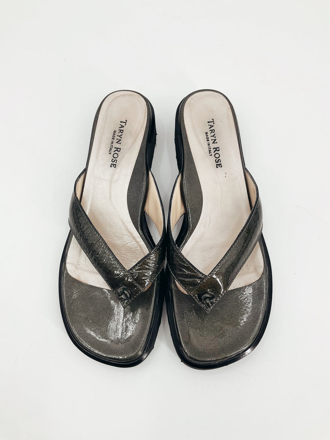 Taryn Rose Olive Shimmer Pre-Owned Ladies Sandals - Size 8.5 - Margaret’s Fine Consignment