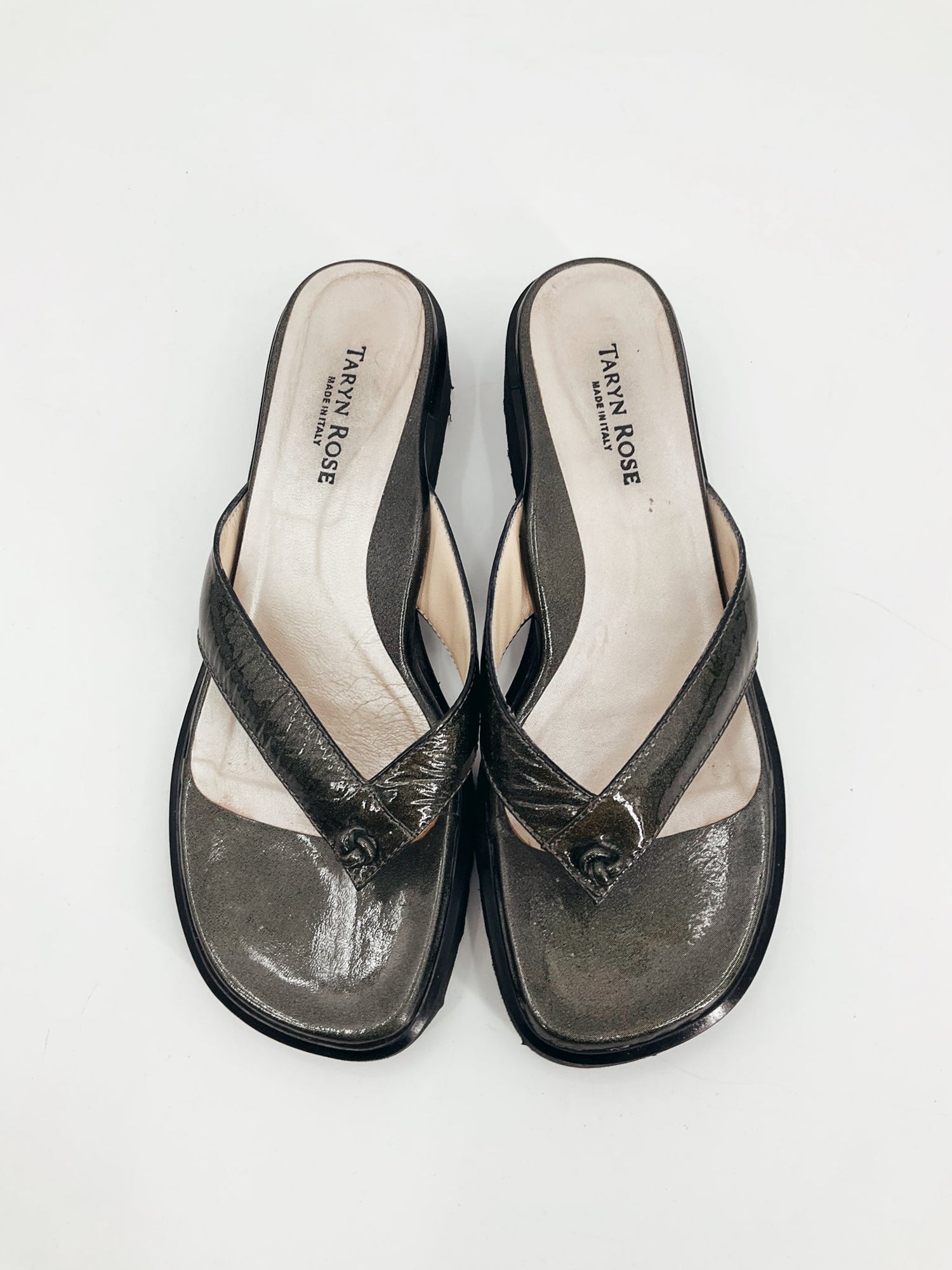 Taryn Rose Olive Shimmer Pre-Owned Ladies Sandals - Size 8.5 - Margaret’s Fine Consignment