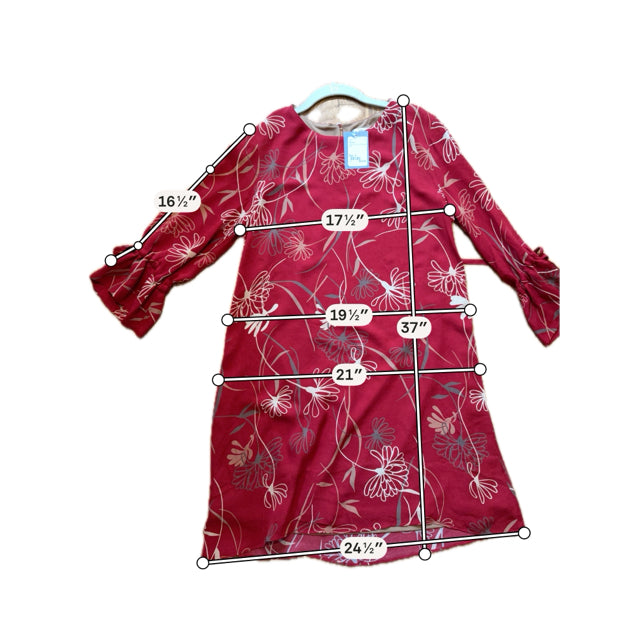 Tyler Boe Red &amp; Tan Floral Dress – Women’s Size Small - ONLINE ONLY