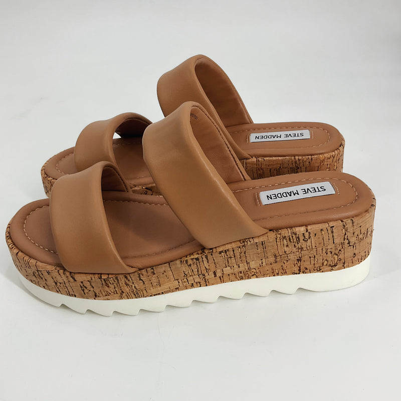 Steve Madden Camel Cork Pre-Owned Ladies Sandals - Size 10 - Margaret’s Fine Consignment