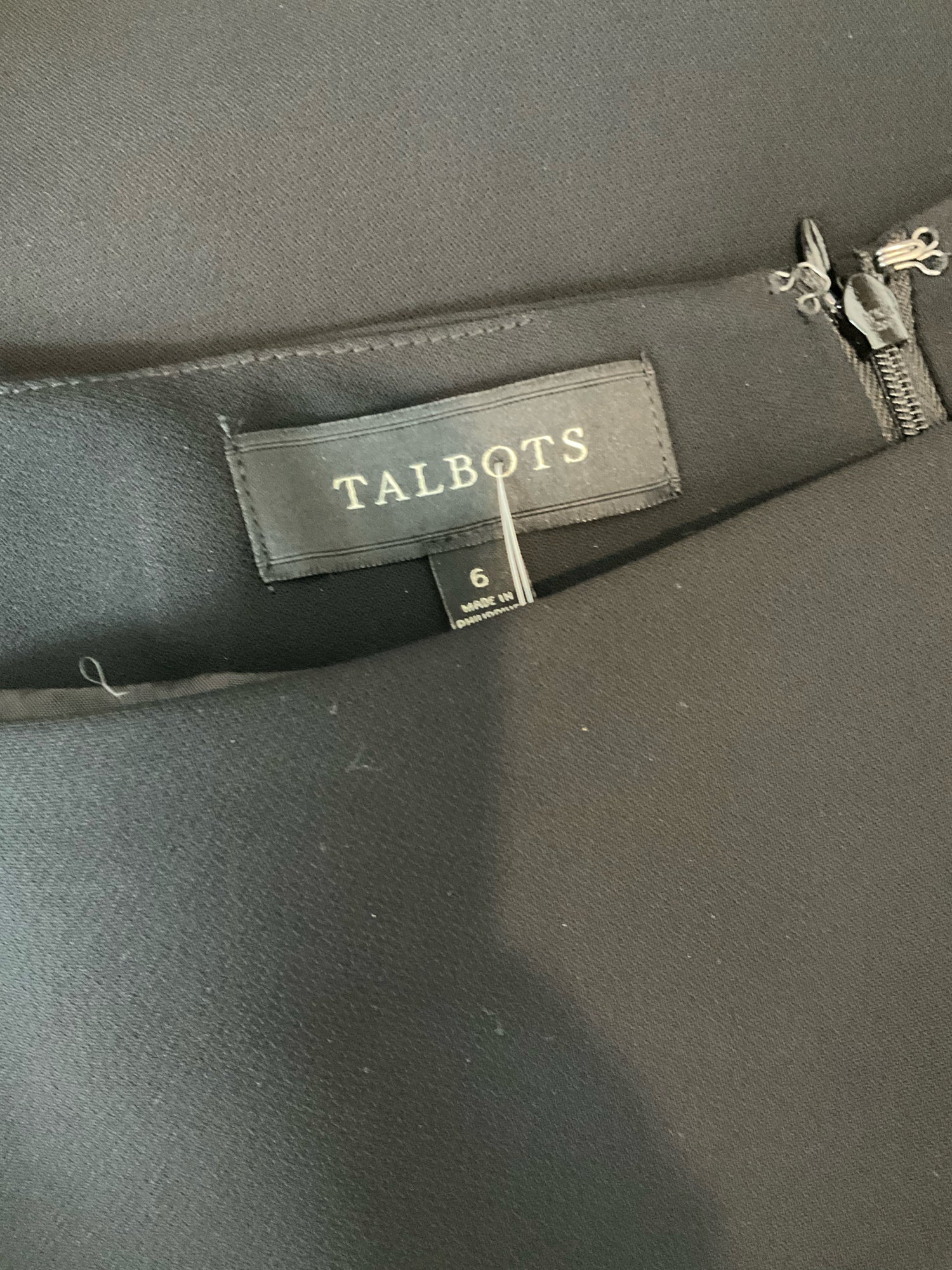 Talbots Classic Black Lined Pencil Skirt Size 6