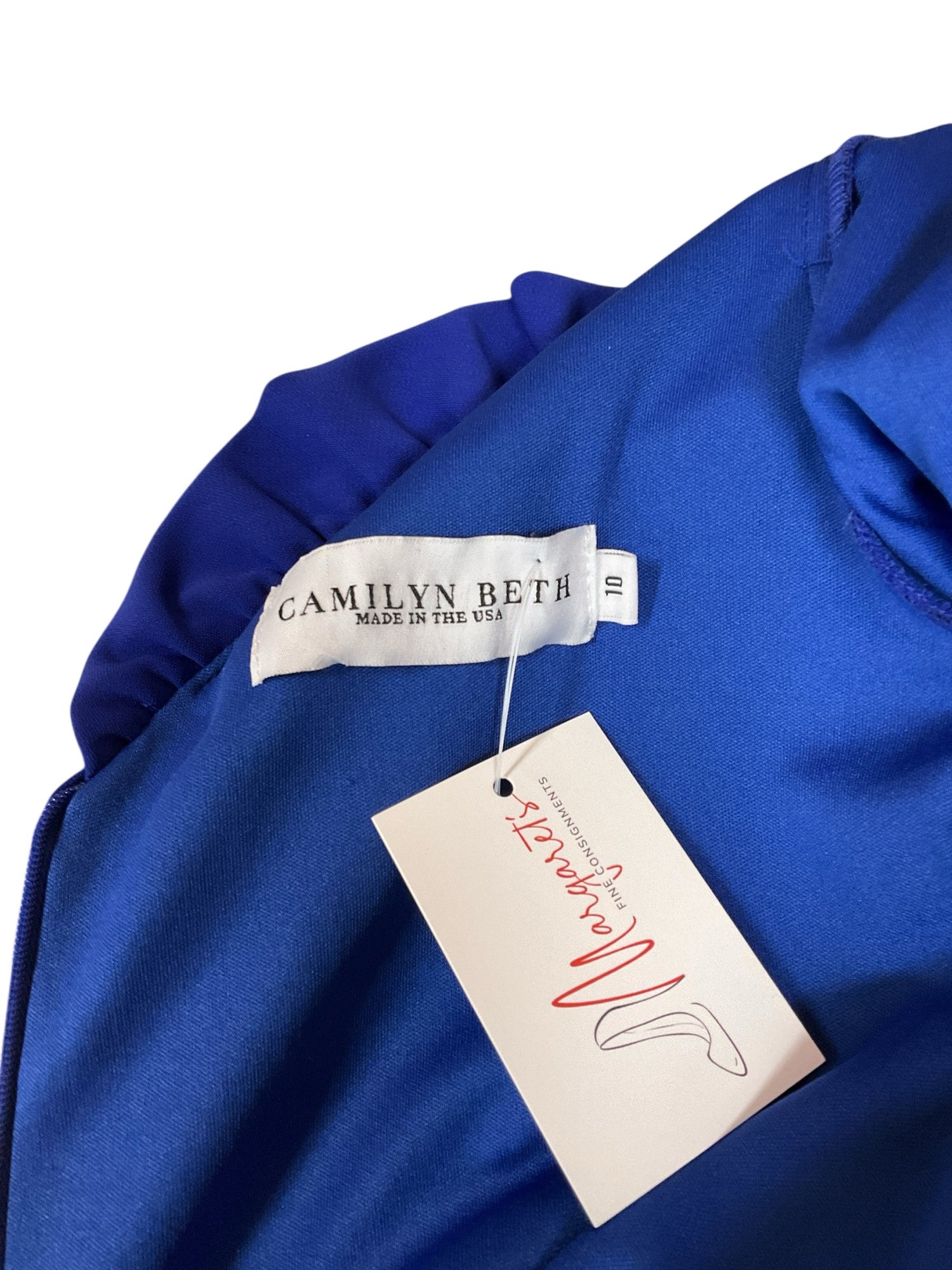 Camilyn Beth Blue Solid Pre-Owned Ladies Dress - Size 10