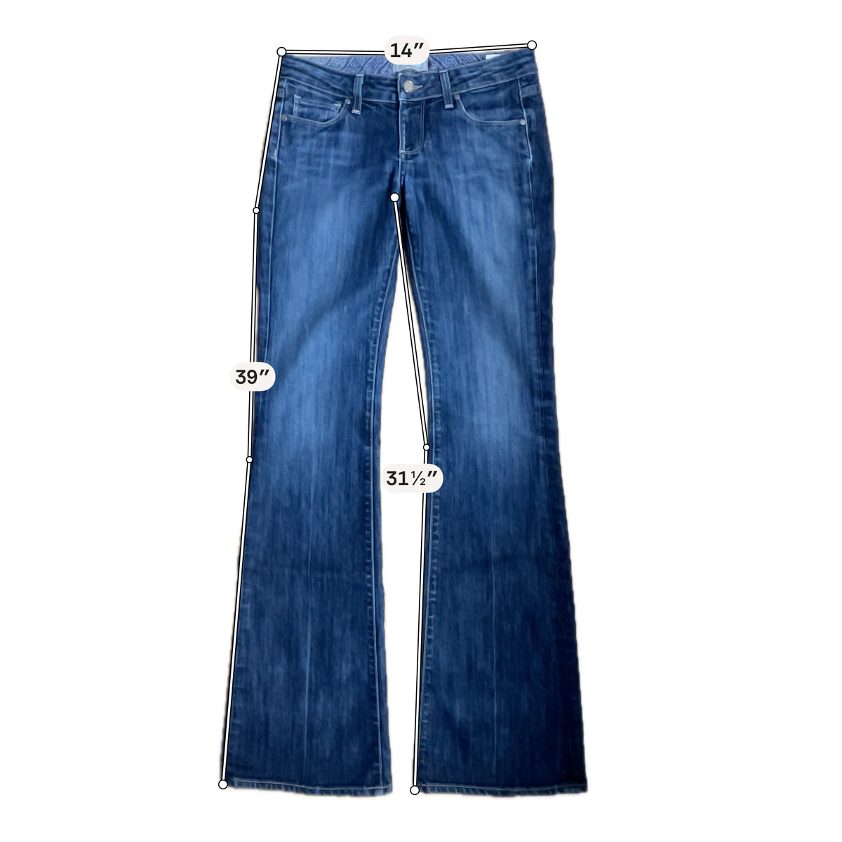 Paige Laurel Canyon High Rise Flare Jeans Dark Wash Size 27 - ONLINE ONLY