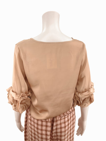 Violet & Claire Blush Silk Top Size Small - rear view