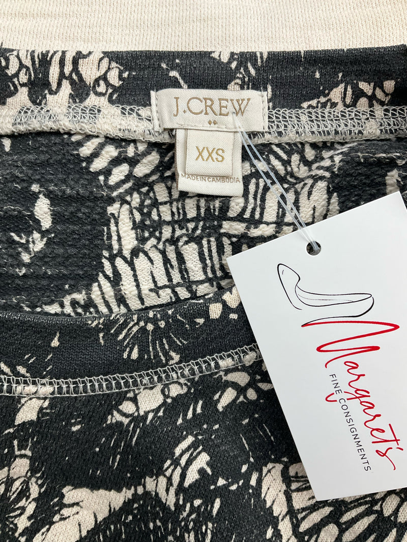 J Crew Black/Tan Print Pre-Owned Ladies Top - Size XXS