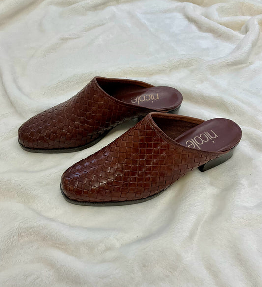 Nicole Shoe Size 5.5 Brown Woven Mules