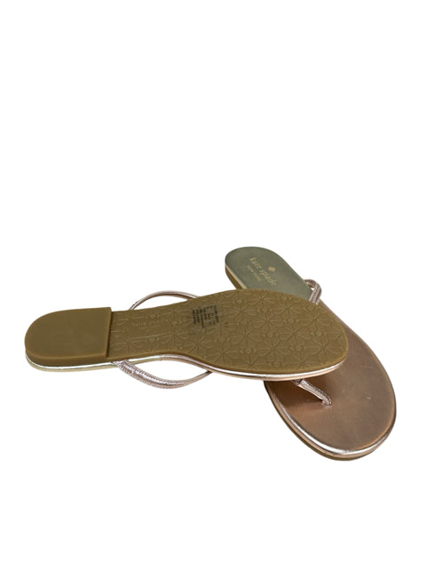 Kate Spade New York Fiji Rose Gold Metallic Thong Sandals | Size 8 - ONLINE ONLY