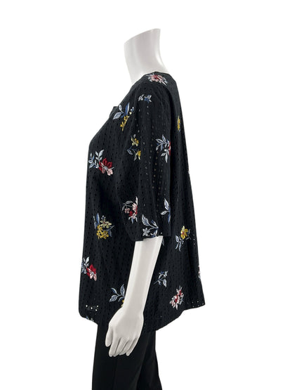 Ann Taylor Black/Multi Floral Pre-Owned Ladies Top - Size XL - Margaret’s Fine Consignment