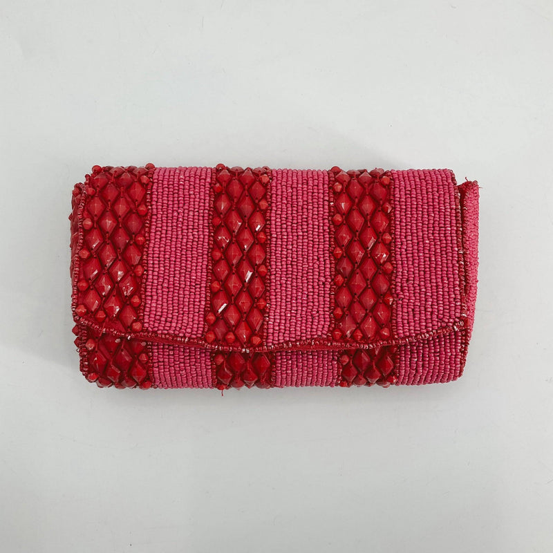 Anthropologie Red Beaded Ladies Pre-Owned Clutch - Margaret’s Fine Consignment