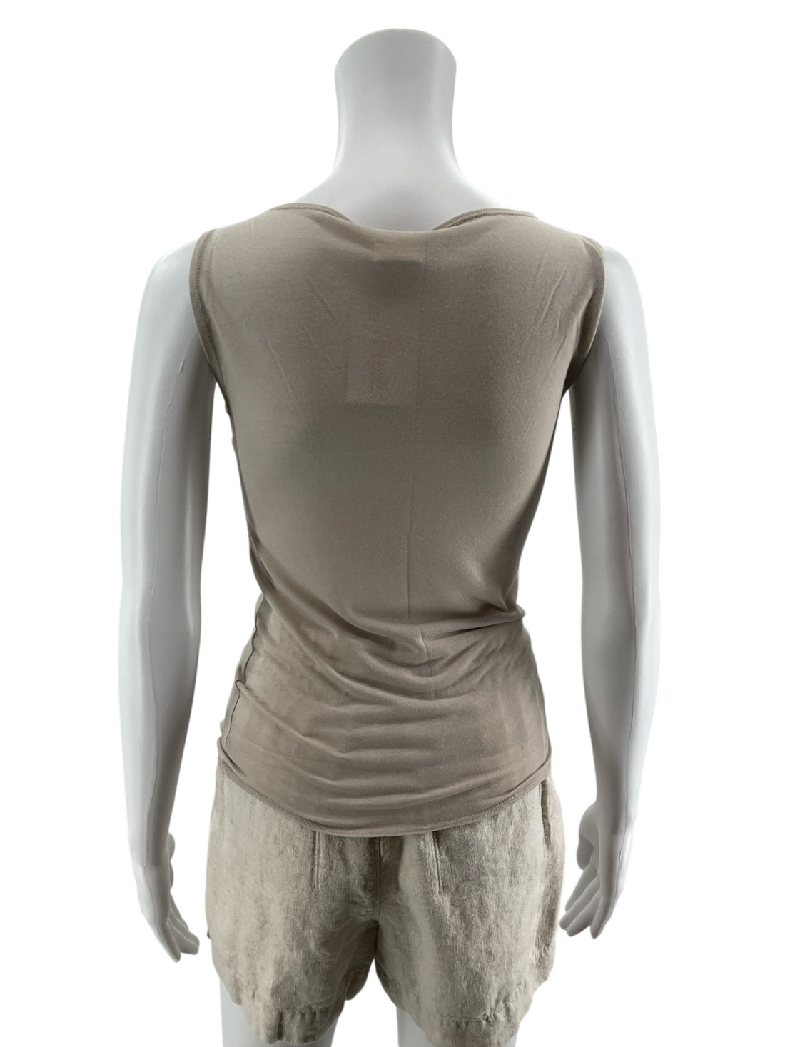 Abercrombie &amp; Fitch Draped Cowl Neck Ruched Tank Top Tan Size Small