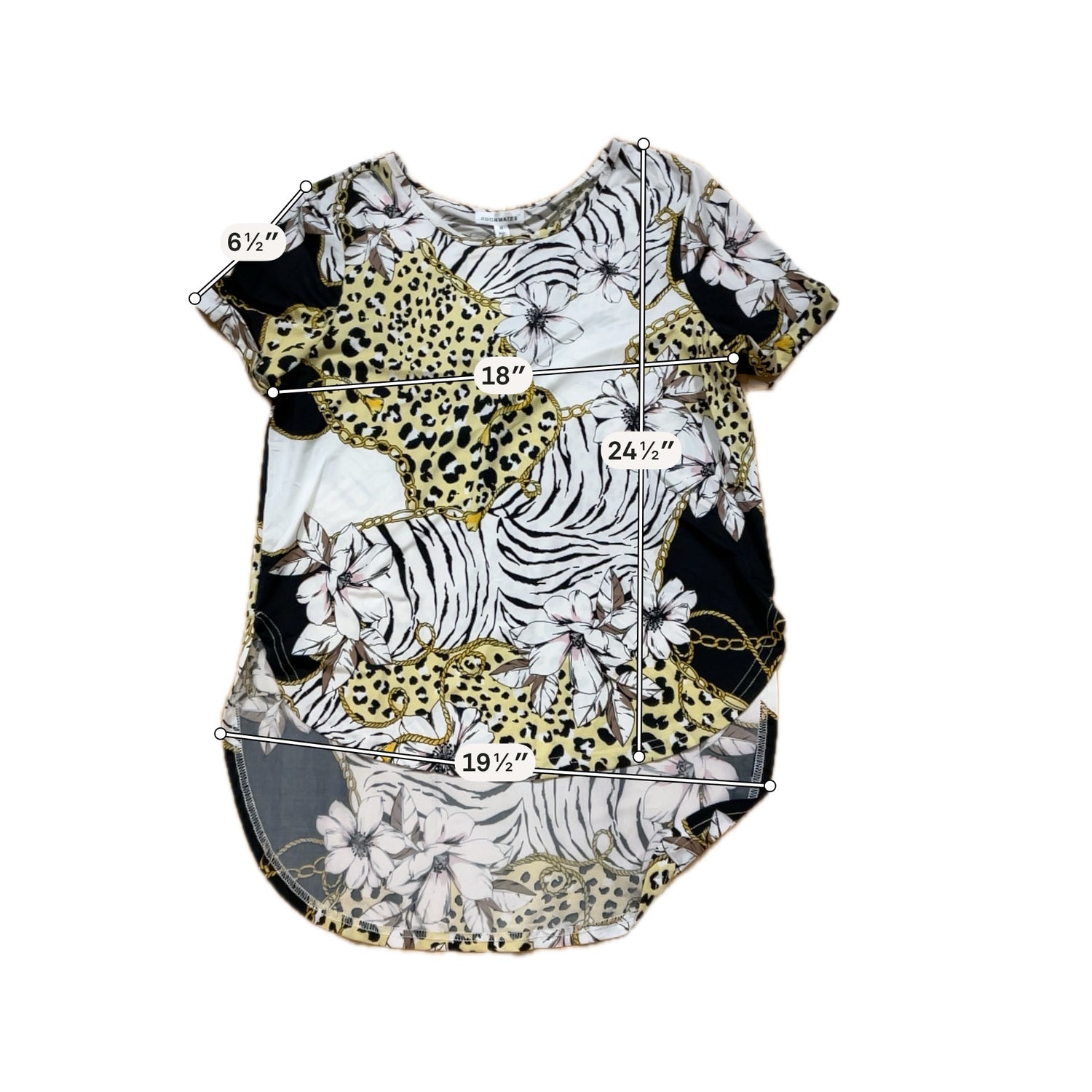 Roommates Mixed Animal &amp;amp; Floral Print Top | Size Medium