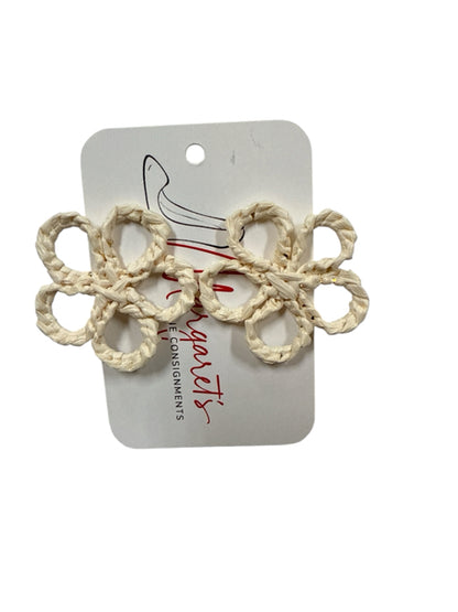 Artisan Raffia Blossom Hand-Crocheted Statement Earrings