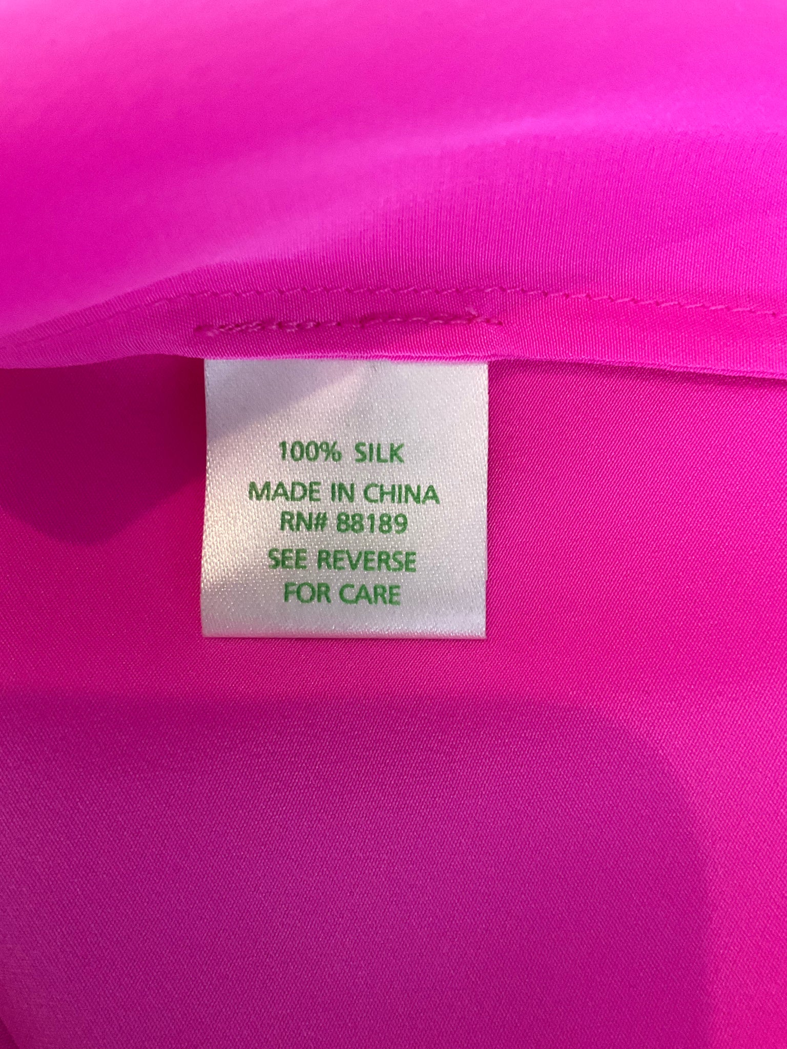 Lilly Pulitzer Downstairs Tank 100% Silk Hot Pink Top Size Large