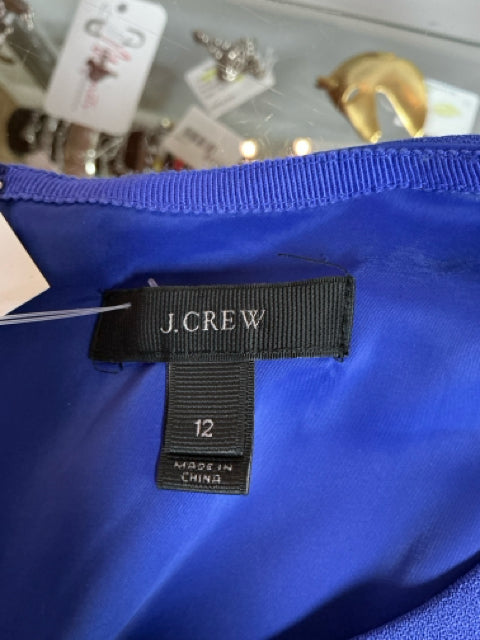 J. Crew Sheath Dress in Super 120s Wool Royal Blue Sleeveless Size 12